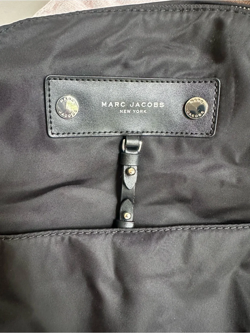 Marc Jacobs Black Nylon Backpack with Front Pockets and Adjustable Straps
